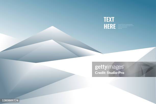 ilustrações de stock, clip art, desenhos animados e ícones de snowy geometric winter landscape - gelo