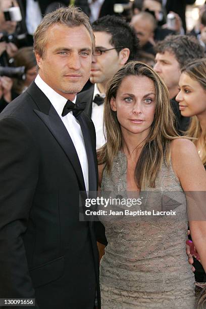 David Ginola and wife Coraline during 2005 Cannes Film Festival - "Star Wars: Episode III - Revenge of the Sith" Premiere in Cannes, France.
