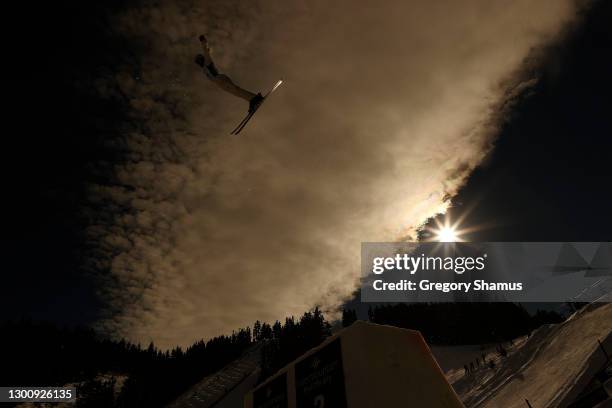 Danielle Scott of Australia during a training run for the Woman's Aerial Finals during the 2021 Intermountain Healthcare Freestyle International Ski...