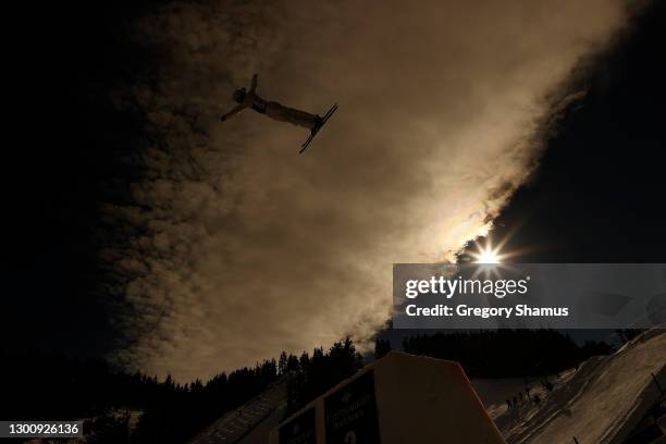 Danielle Scott of Australia during a training run for the Woman's Aerial Finals during the 2021 Intermountain Healthcare Freestyle International Ski...