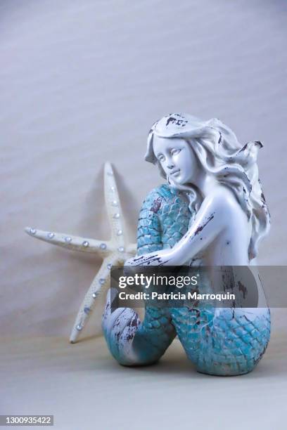 mermaid and starfish - tail fin bildbanksfoton och bilder