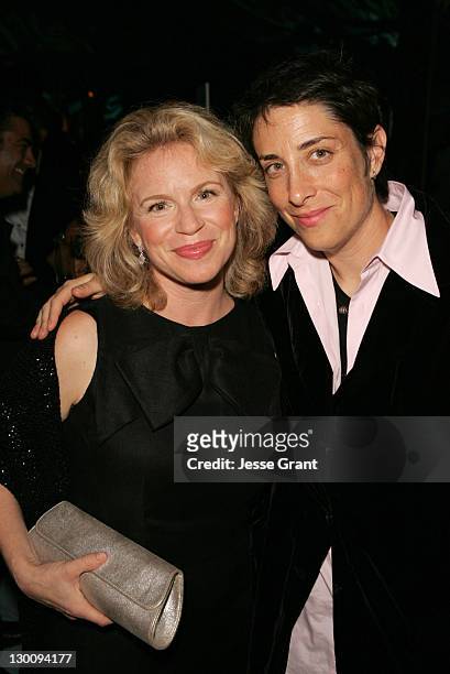 Louise Lasser with Carolyn Strauss of HBO during The 57th Annual Emmy Awards - HBO After Party in Los Angeles, California, United States.