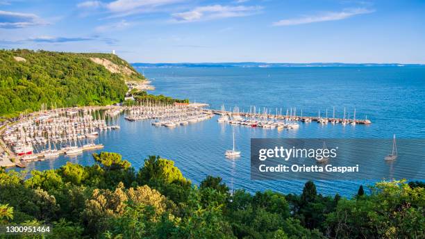 sistiana vista dal sentiero rilke (friuli-venezia giulia, italia) - baia foto e immagini stock