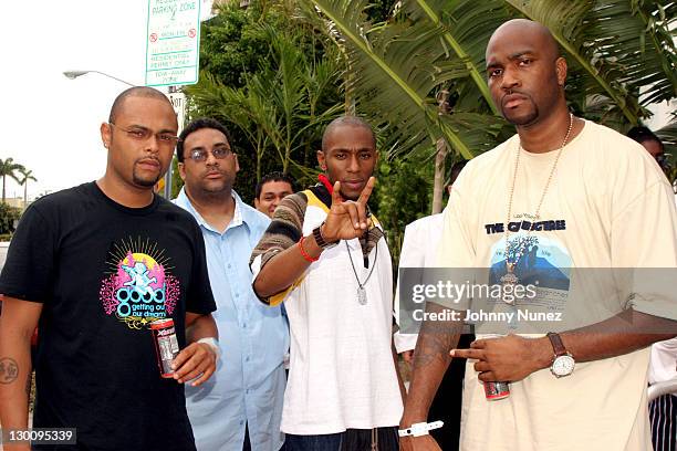 Woodie White LRG Brand Mng,Guest Most Def and GLC during 2005 MTV VMA - John Singelton Party Hosted by DJ Biz Markie and Snoop Dogg at Sanctuary...