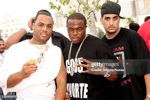 Monti,Smiity and Guest during 2005 MTV VMA - John Singelton Party Hosted by DJ Biz Markie and Snoop Dogg at Sanctuary Hotel in Miami, Florida, United...