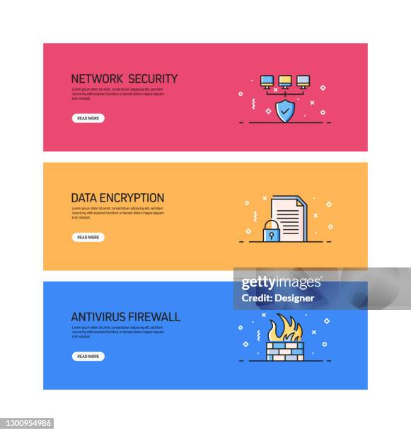 data security and cyber security related web banner design - phone error message stock illustrations