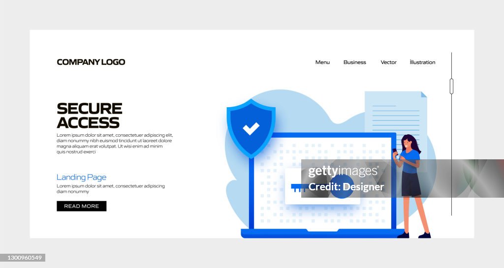 Secure Access Concept Vector Illustration For Landing Page Template ...