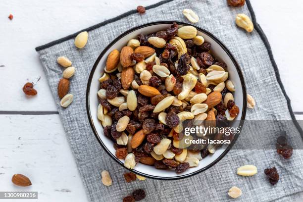 trail mix - raisin stock pictures, royalty-free photos & images