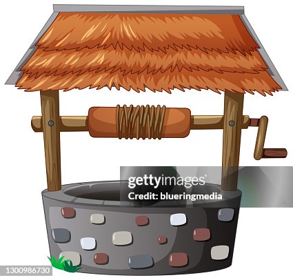 Well Object Stone Water Well Object Isolated On White Background High-Res Vector ...