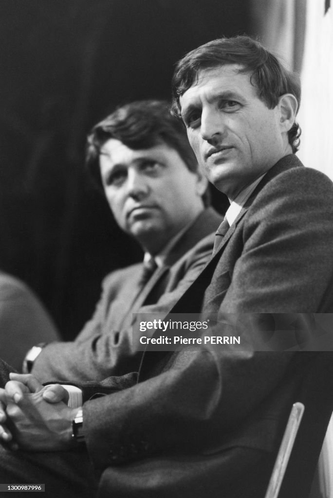 Madelin Rector François Léotard et Alain Madelin lors d'un meeting pour les... News ...