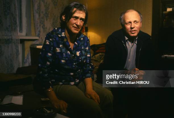 Andrei Sakharov and Yelena Bonner at home on February 1974 in Moscow, Russia.