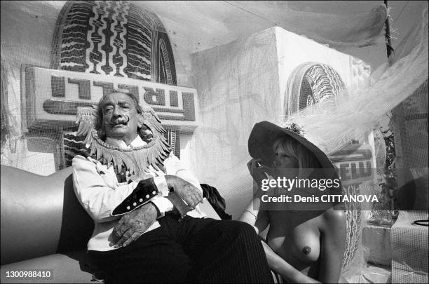 Salvador Dali, model and muse Amanda Lear.