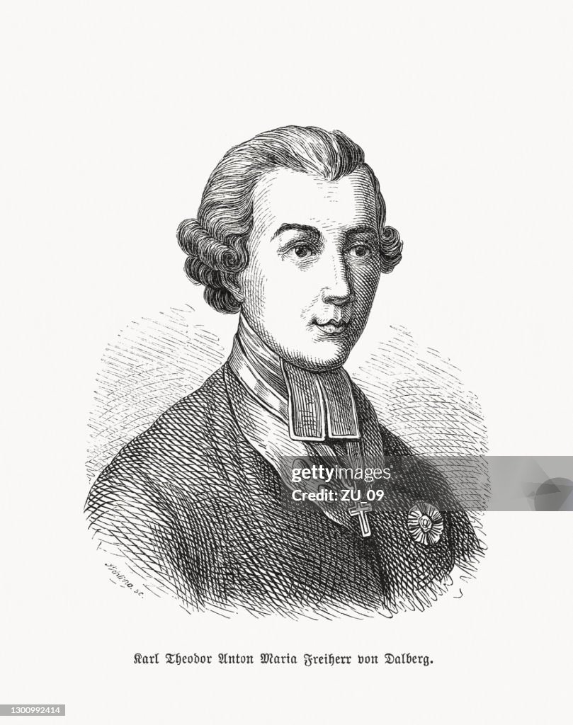 Karl Theodor von Dalberg (1744-1817), Prince-Archbishop of Regensburg, woodcut, 1893