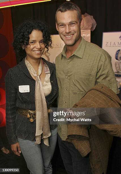 Victoria Rowell and Grayson McCouch during 32nd Annual Daytime Emmy Awards - On 3 Productions Gift Suite - Day 2 at Radio City Music Hall in New...