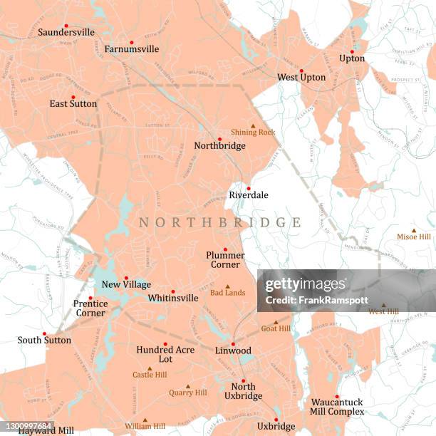 ma worcester northbridge vector road map - melbourne street stock illustrations