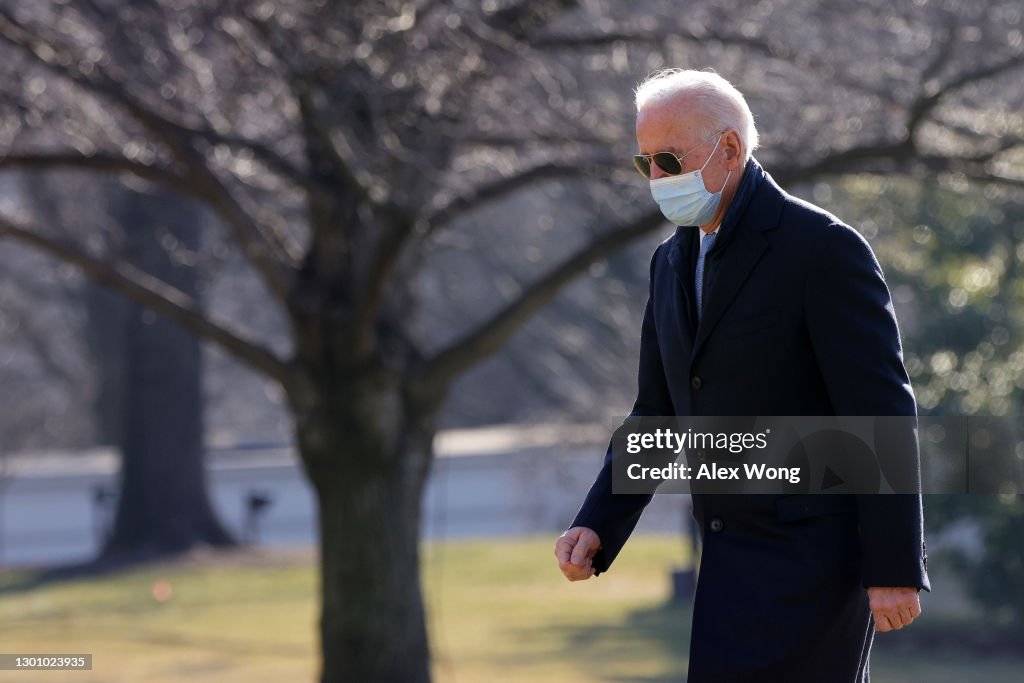 President Biden Arrives At White House From Delaware On Monday Morning