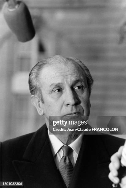 Juan Antonio Samaranch, Président du Comité International Olympique est reçu au Palais de l'Elysée le 12 Novembre 1980 à Paris, France.