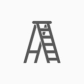 ladder icon, stepladder vector