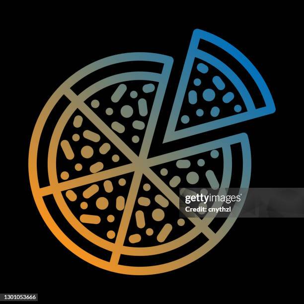 pizza line icon, outline vector symbol - cheese slice top view stock illustrations