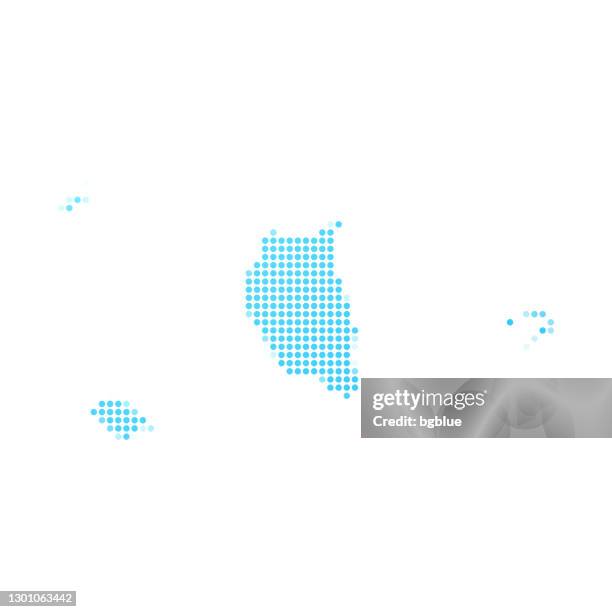 bildbanksillustrationer, clip art samt tecknat material och ikoner med pitcairn islands karta i blå prickar på vit bakgrund - pitcairnöarna