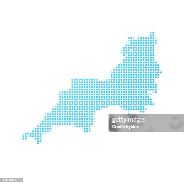 south west map in blue dots on white background - south west england stock illustrations