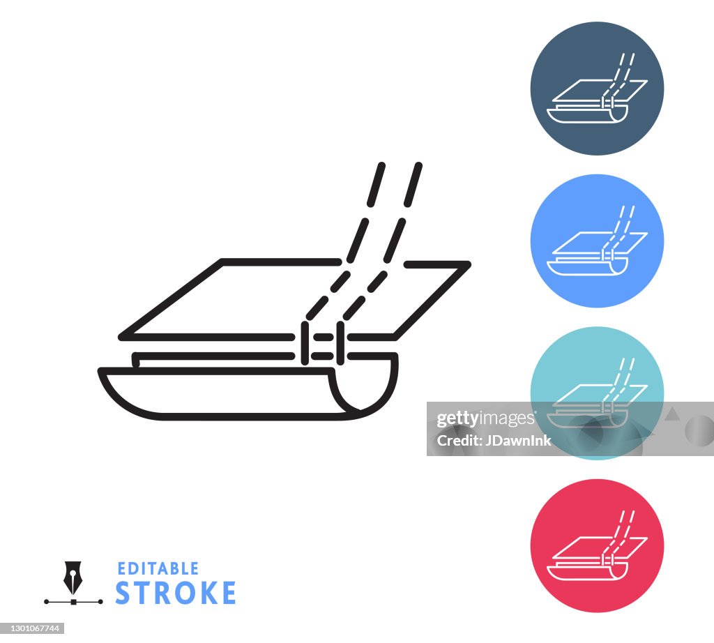 Home efficiency gutter or eavestrough thin line Icon set - editable stroke