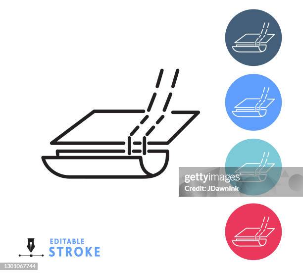 home efficiency gutter or eavestrough thin line icon set - editable stroke - gutters stock illustrations