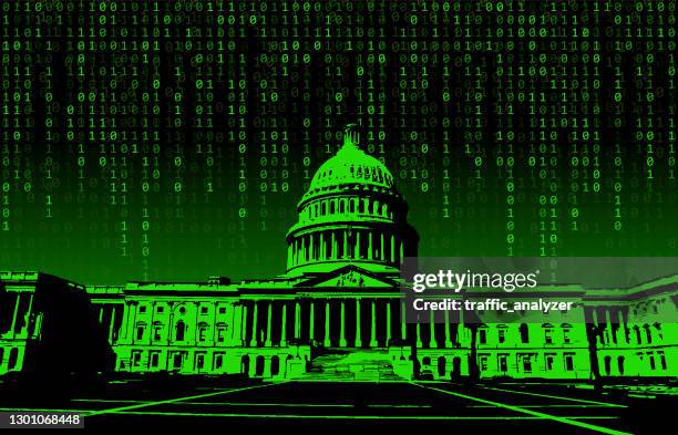 washington dc matrix background - programming code abstract technology background stock illustrations