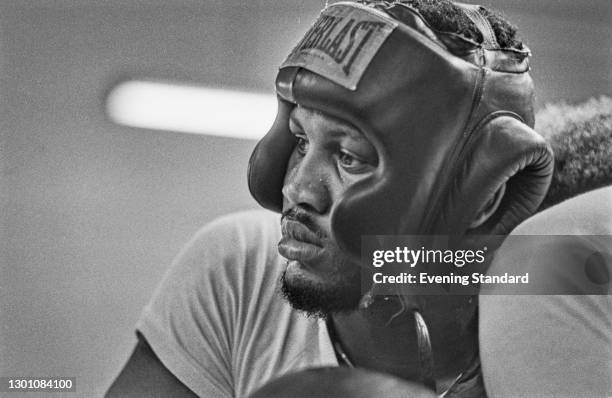 American heavyweight boxer Joe Frazier training in London for his fight with Joe Bugner at Earl's Court on the 2nd of July, UK, 19th June 1973.