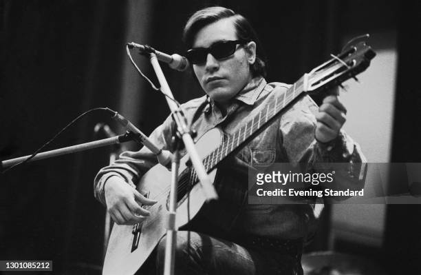 Puerto Rican singer and musician José Feliciano performs at the Royal Albert Hall in London, UK, 5th March 1973. The composer of the popular...