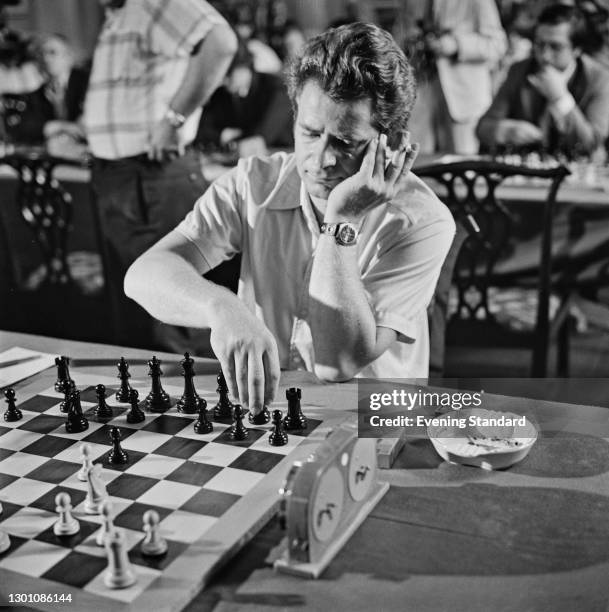 Soviet chess champion Boris Spassky during a contest, UK, 11th July 1973.