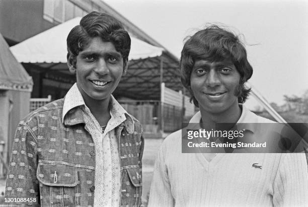 Indian tennis players and brothers Vijay Amritraj and Anand Amritraj at the Wimbledon Championships in London, UK, 29th June 1973.