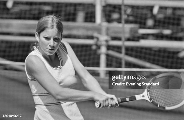 American tennis player Chris Evert at the Queen's Club Championships in London, UK, 19th June 1973.