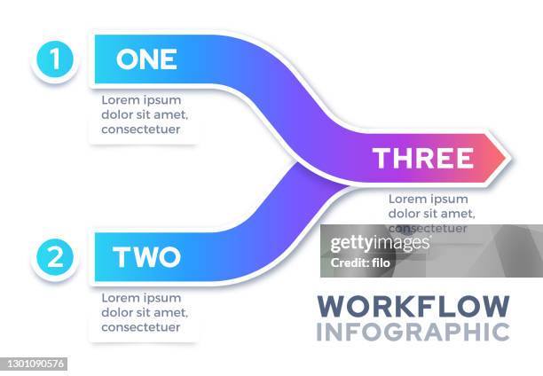 illustrations, cliparts, dessins animés et icônes de fusion de deux choses en une seule conception infographique workflow - chiffre 1 illustrations