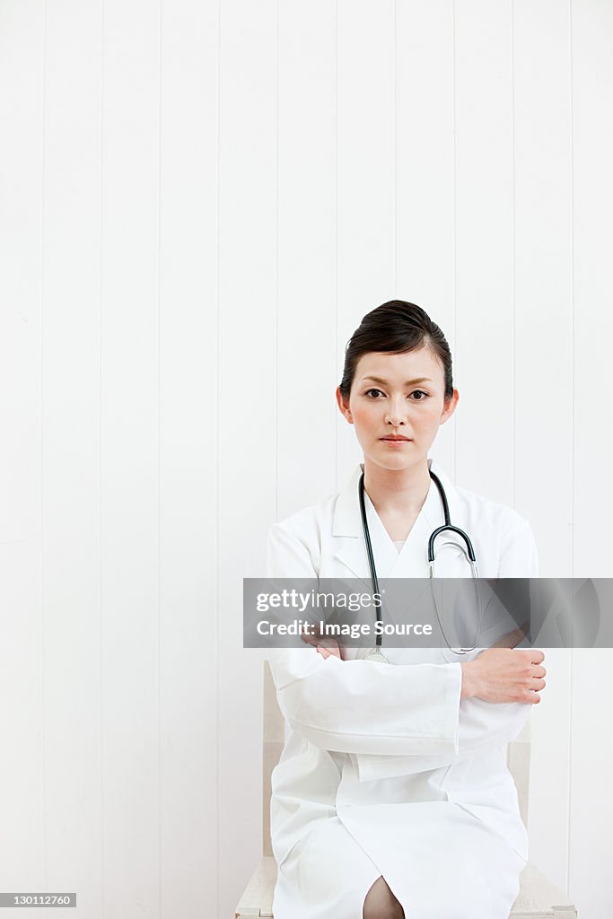 Retrato de mujer médico,