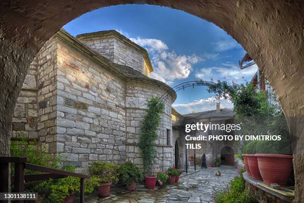 catholic (temple) sanctuary of st. john the baptist's holy monastery   at syki - convento foto e immagini stock