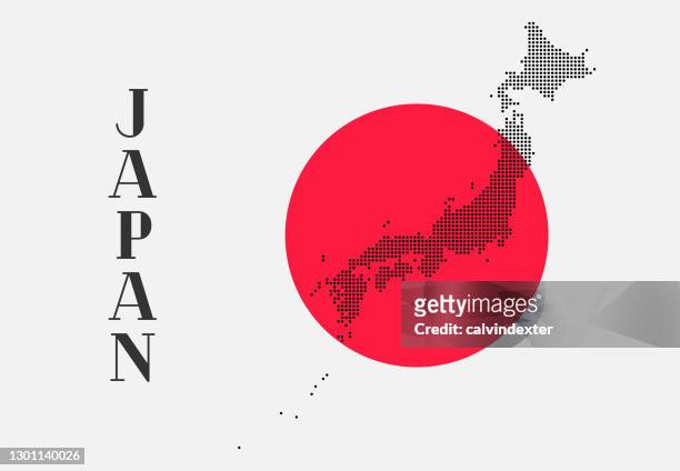 karte des japanischen designkonzepts - japanische kultur stock-grafiken, -clipart, -cartoons und -symbole