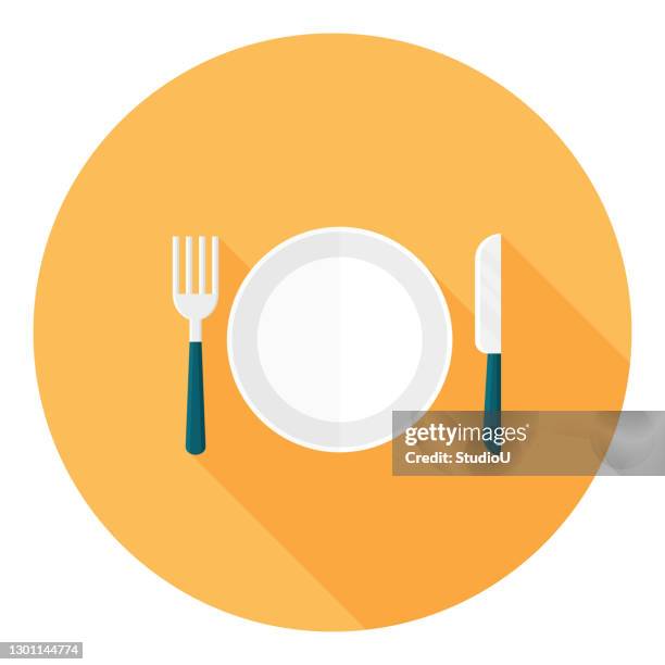 tableware flat icon design - place setting stock illustrations