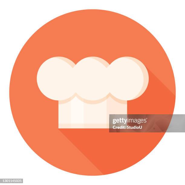 chef hat flat icon design - chef logo stock illustrations