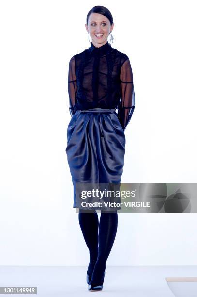 Fashion designer Alessandra Facchinetti walks the runway during Valentino Ready to Wear Fall/Winter 2008-2009 fashion show as part of the Paris...