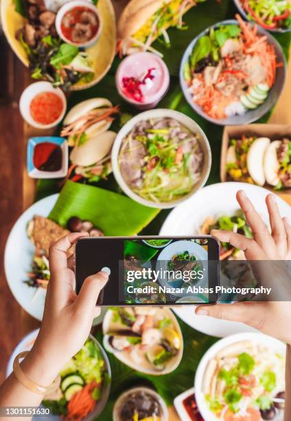 taking picture of thai food. - auckland food bildbanksfoton och bilder