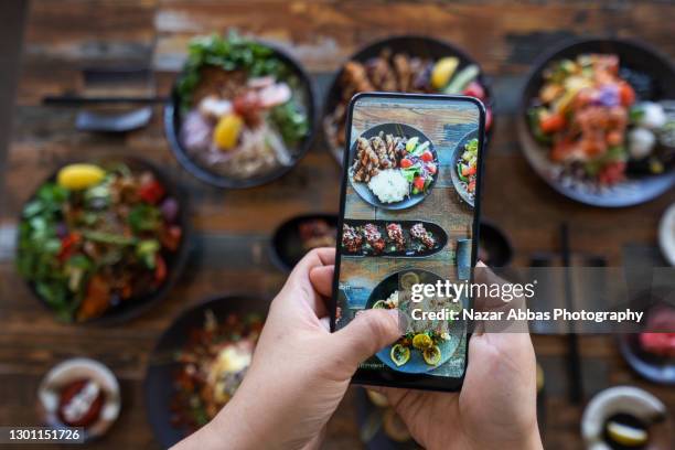 taking photo of korean food. - auckland food bildbanksfoton och bilder