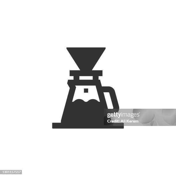 coffee dripper icon - making coffee stock illustrations