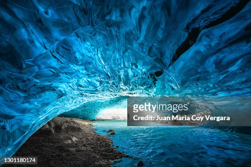 Deep into sapphire blue ice - Vatnajökull National Park (Iceland)