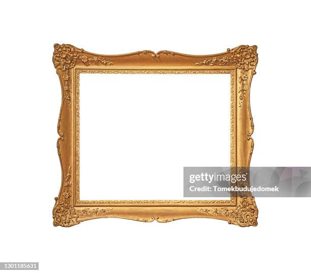 picture frame - gold frame stock pictures, royalty-free photos & images