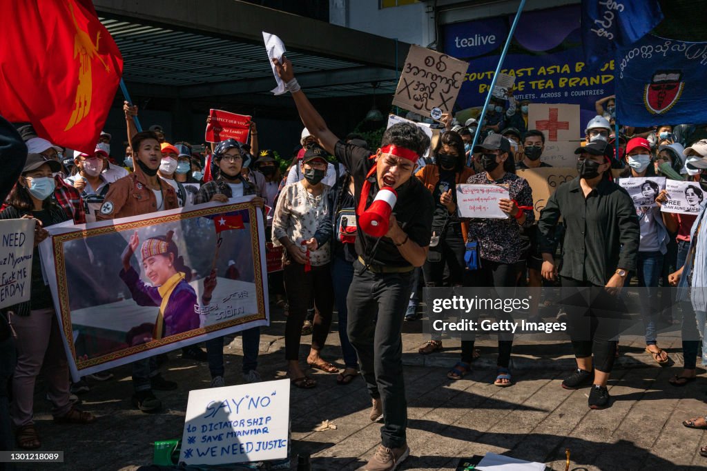 Protesters Take To Yangon's Streets Despite Martial Law