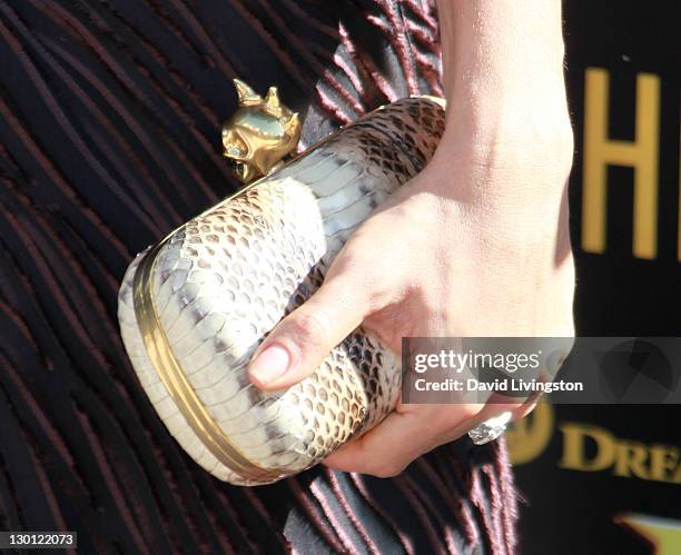 Actress Salma Hayek attends the premiere of Dreamworks Animation's "Puss In Boots" at the Regency Village Theater on October 23, 2011 in Westwood,...