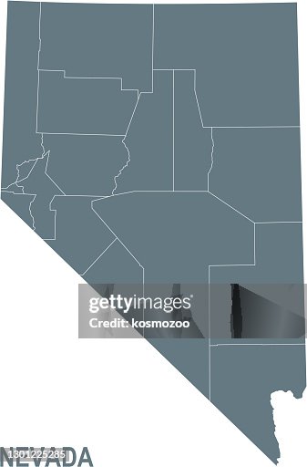 Nevada Area Math Basic Map Of Nevada Including Boundary Lines High-Res Vector Graphic ...