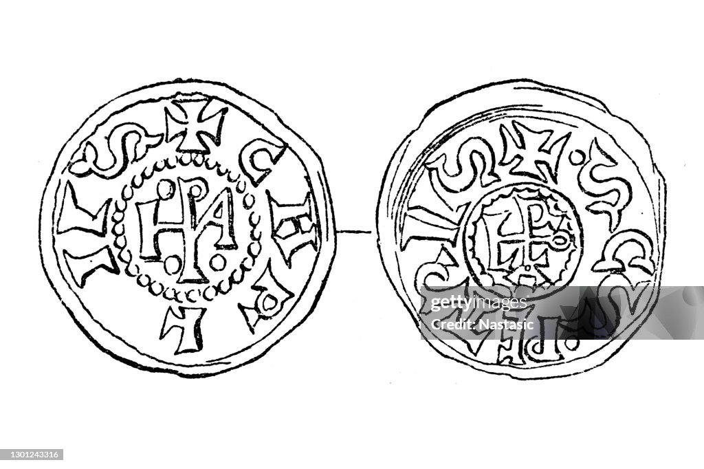 Joint coin of Charlemagne and Pope Leo III, denarius