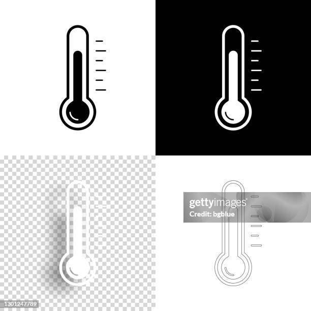 thermometer. icon for design. blank, white and black backgrounds - line icon - fahrenheit stock illustrations